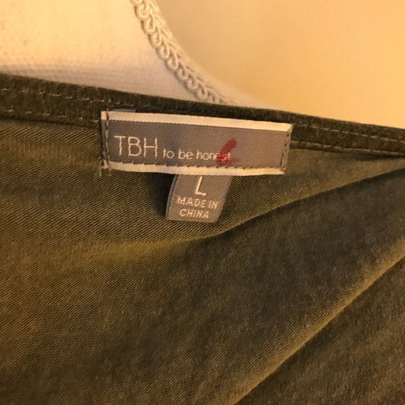 TBH Green Lace Up Dress Size L - Picture 5 of 6